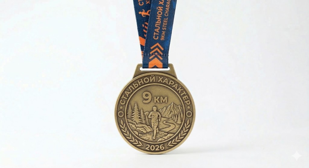 Медаль Стальной характер 2026 — 9 км